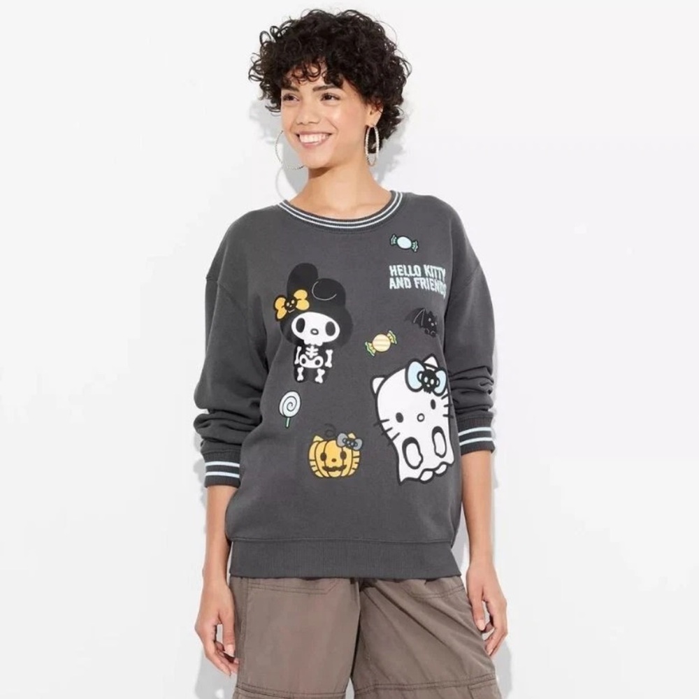 Sanrio Charcoal Hello Kitty and Friends Halloween Sweater
